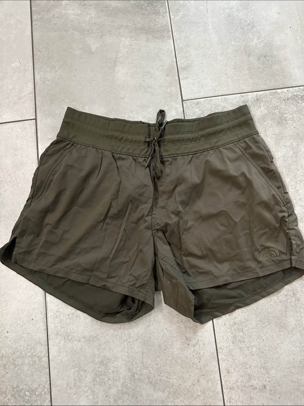 The North Face Olive Athletic Women's Shorts with Drawcord
